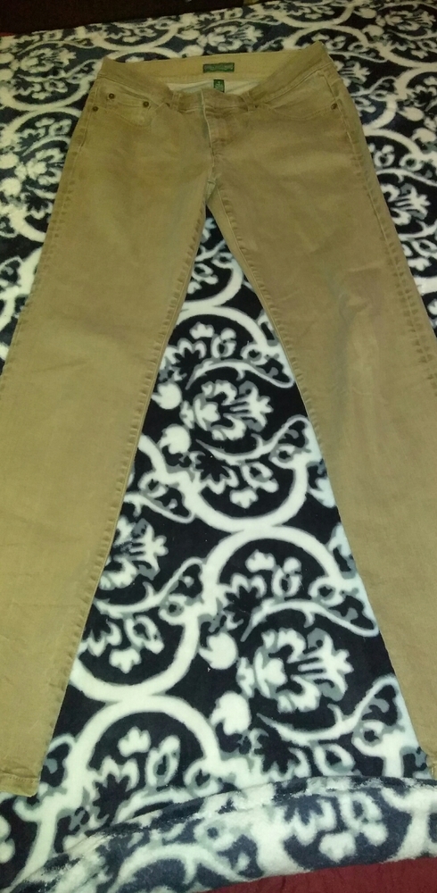 Ralph Lauren denim pants, tan, boot cut, Size 6